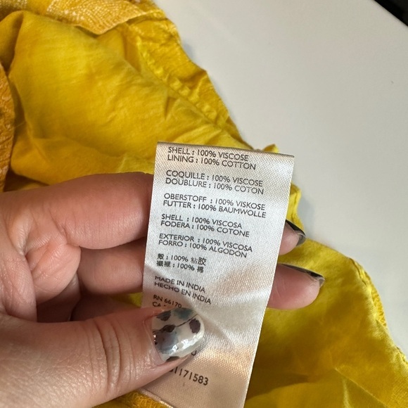 Urban Outfitters Floral Print V-Neck Mini Dress Yellow Women’s Sz M - Picture 10 of 11